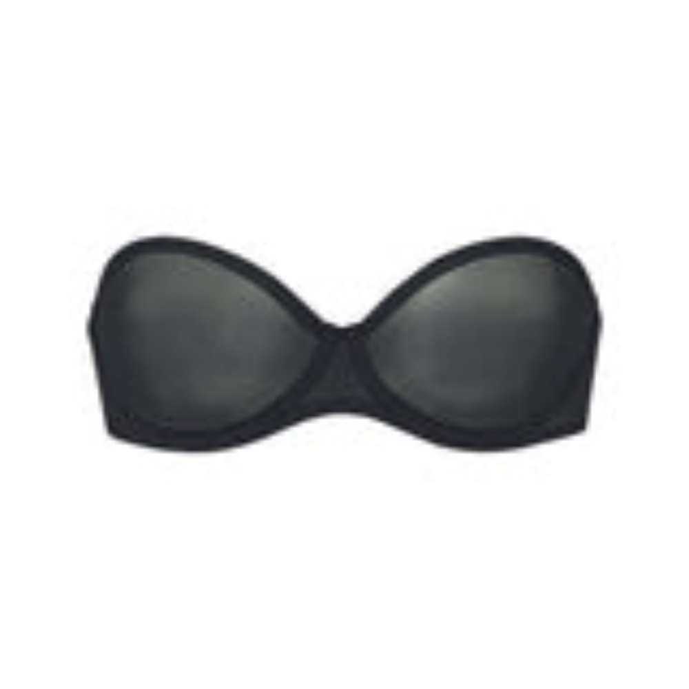 Skims Ultra Fine Mesh Strapless Bra - Black